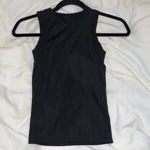 Ribbed high neck tank top